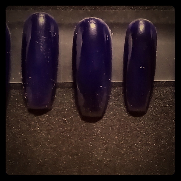 Dark Blue Press On Nails - Picture 1 of 3